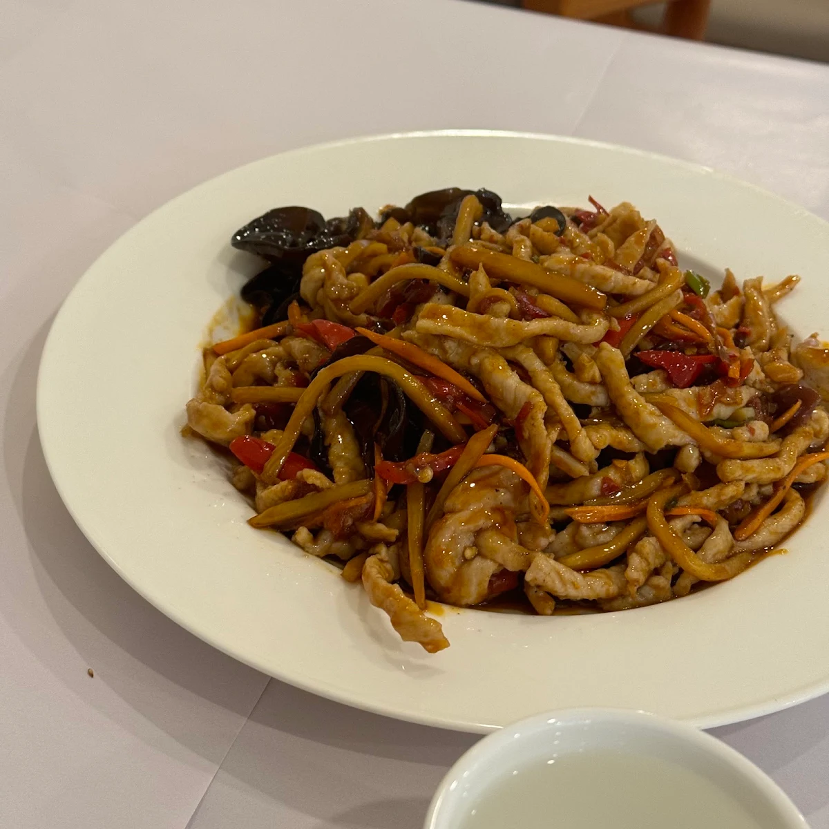 shredded pork in garlic chilli sauce 鱼香肉丝